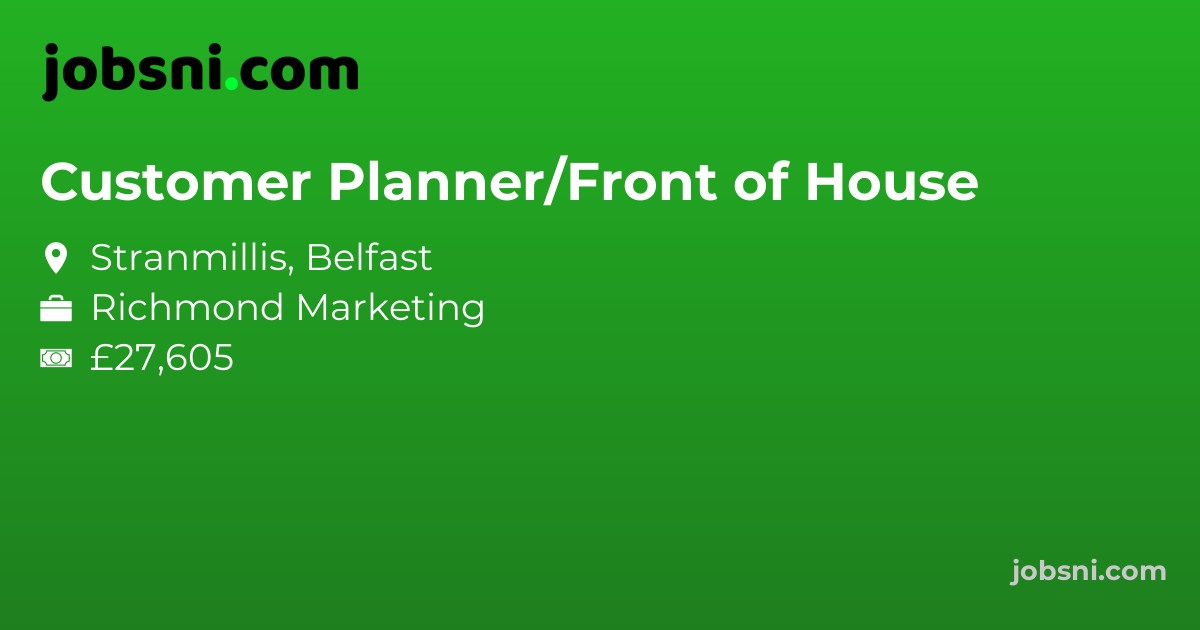 Customer Planner/Front of House - Apply Now