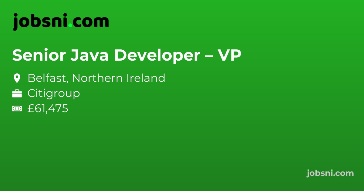 Senior Java Developer – VP - Apply Now