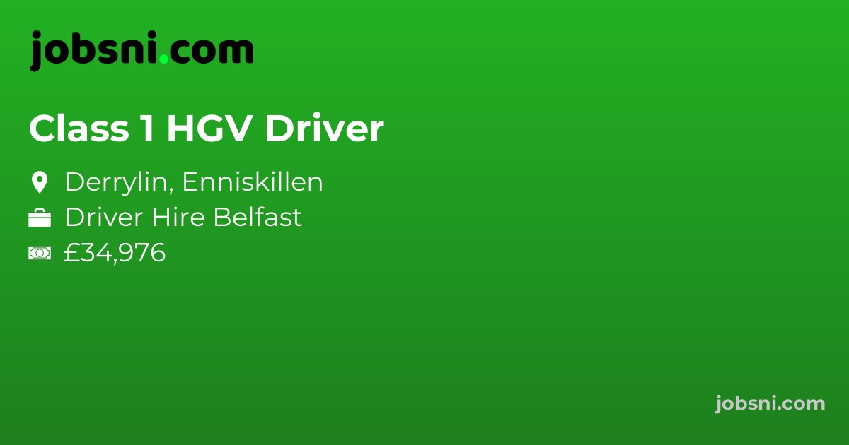 Class 1 HGV Driver - Apply Now
