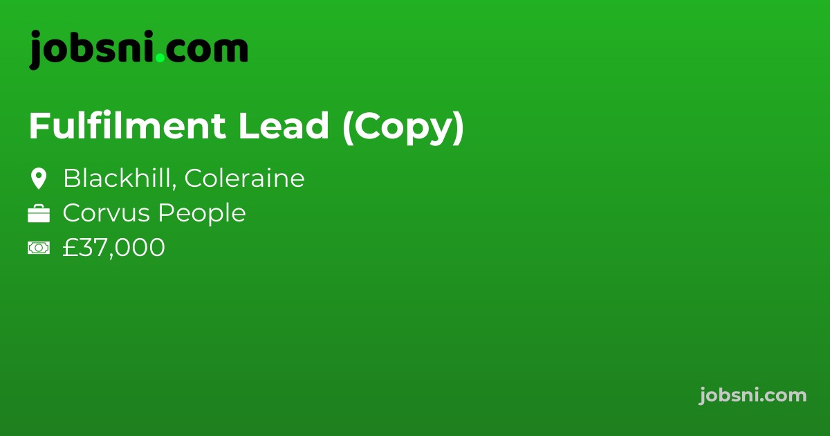 Fulfilment Lead (Copy) - Apply Now