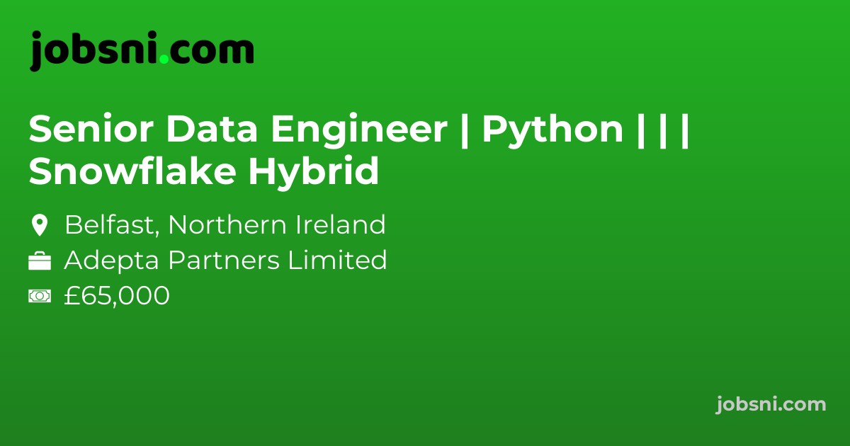 Senior Data Engineer | Python | Snowflake | Hybrid | - Apply Now