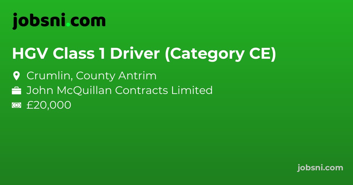 HGV Class 1 Driver (Category CE) - Apply Now