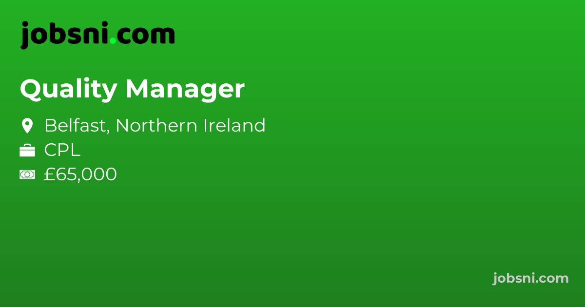 Quality Manager - Apply Now