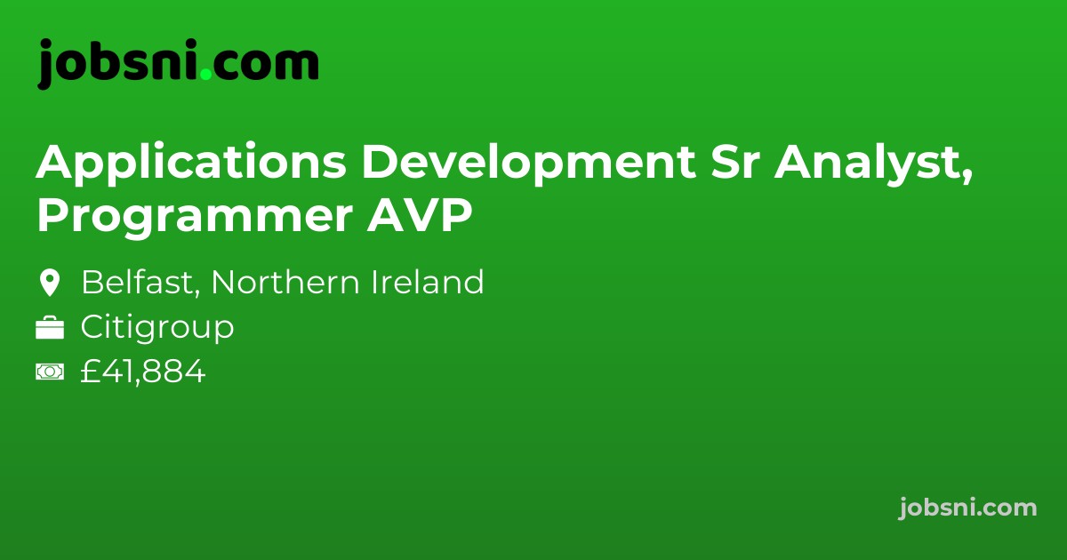 Applications Development Sr Programmer Analyst, AVP - Apply Now