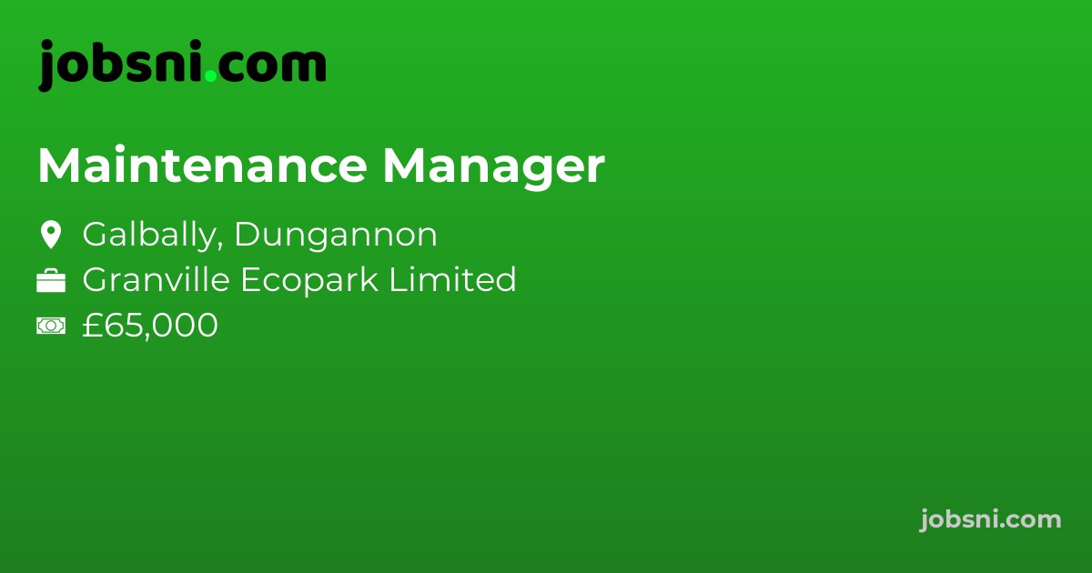 Maintenance Manager - Apply Now