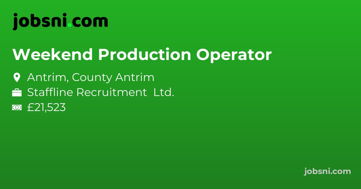 Weekend Production Operator - Apply Now