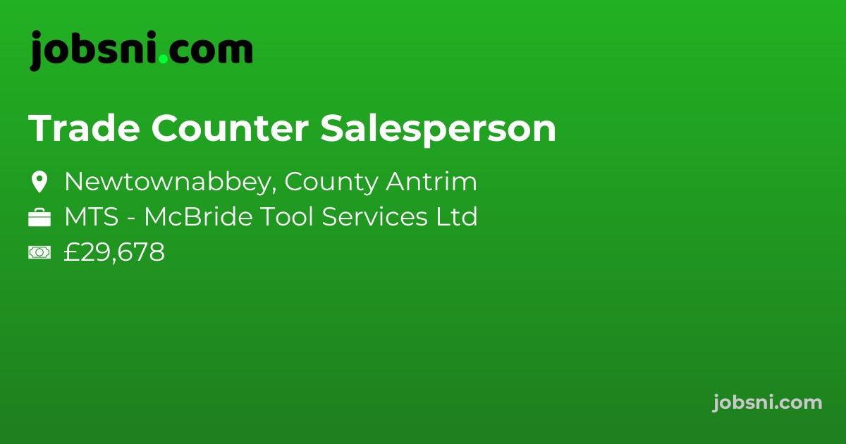 Trade Counter Salesperson - Apply Now