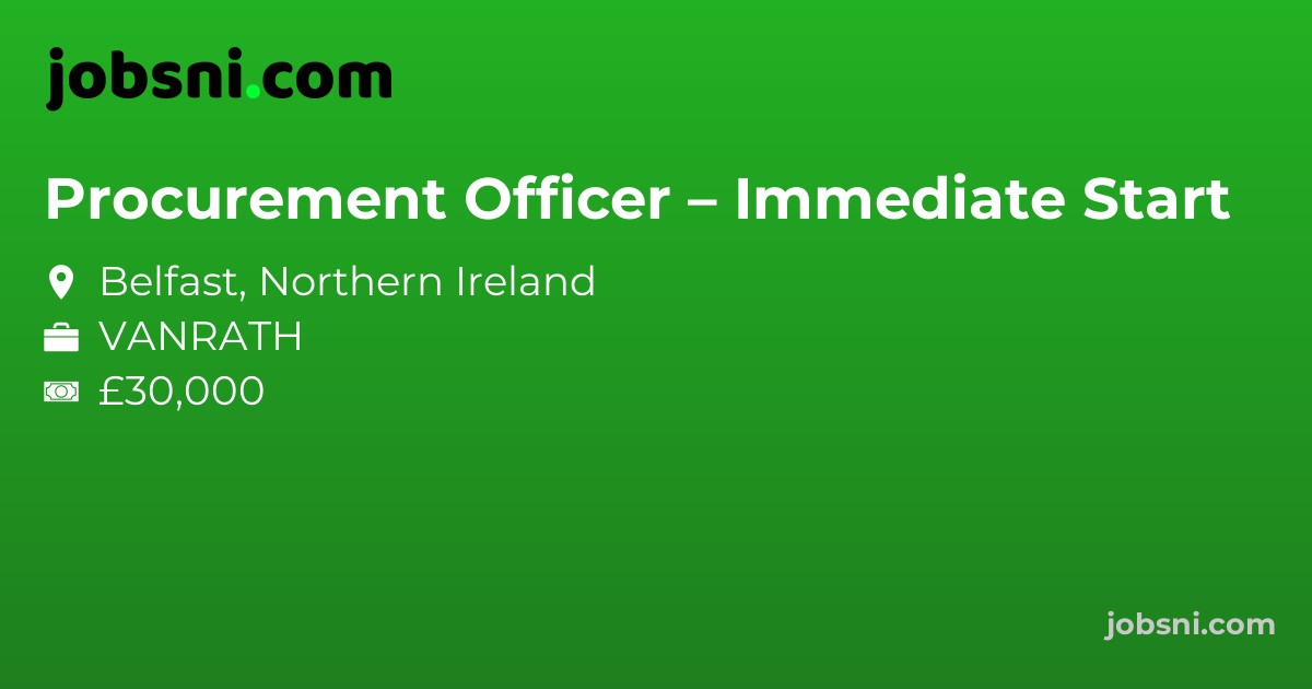 Procurement Officer – Immediate Start - Apply Now