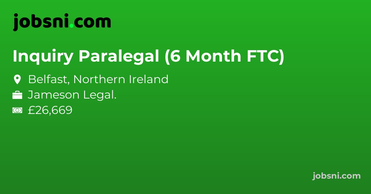 Inquiry Paralegal (6 Month FTC) - Apply Now