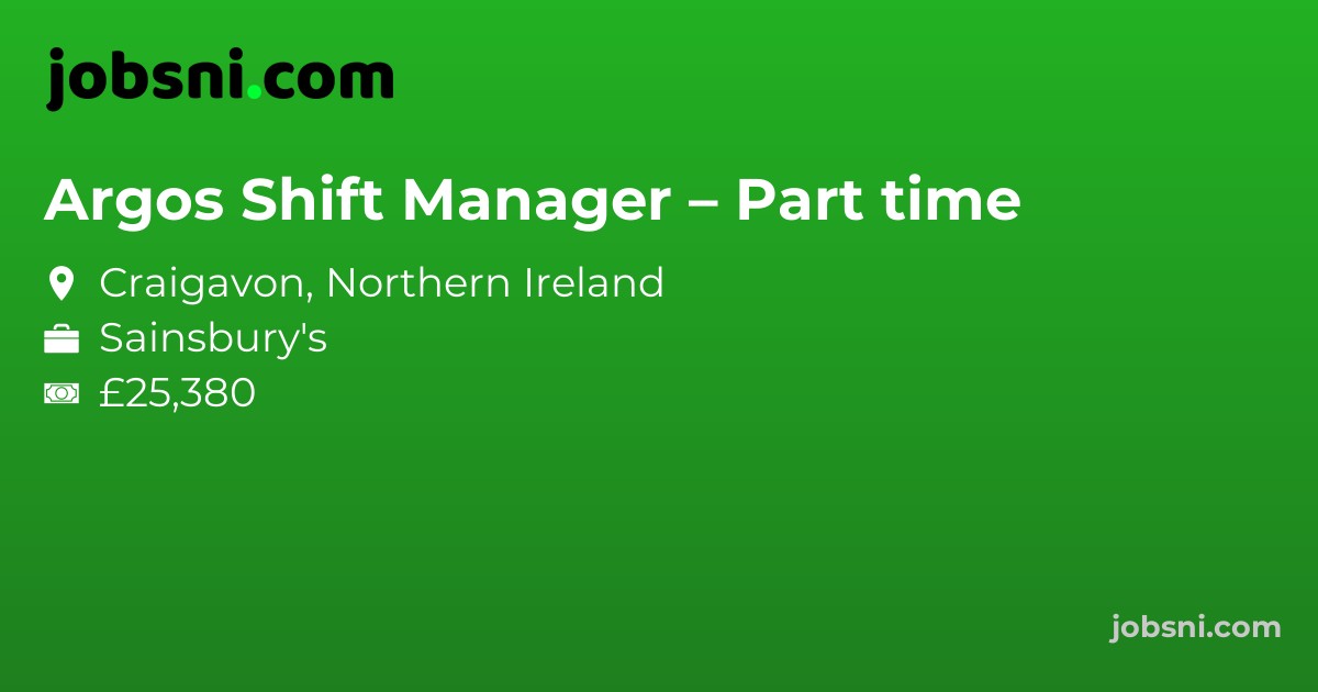 Argos Shift Manager – Part time - Apply Now