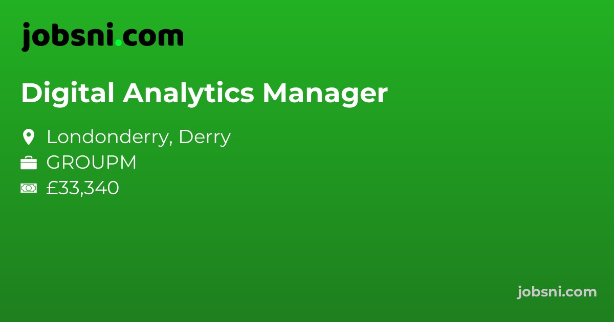 Digital Analytics Manager - Apply Now