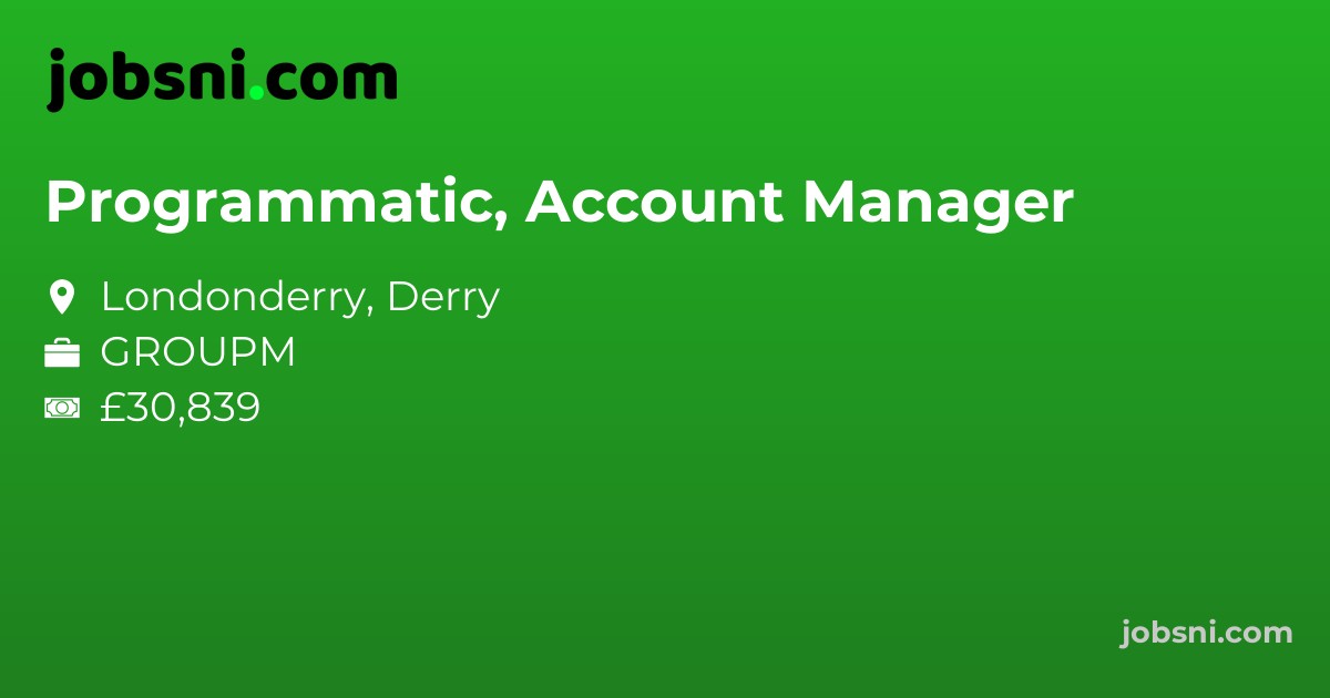 Programmatic, Account Manager - Apply Now