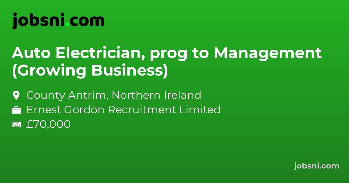 Auto Electrician, prog to Management (Growing Business) - Apply Now