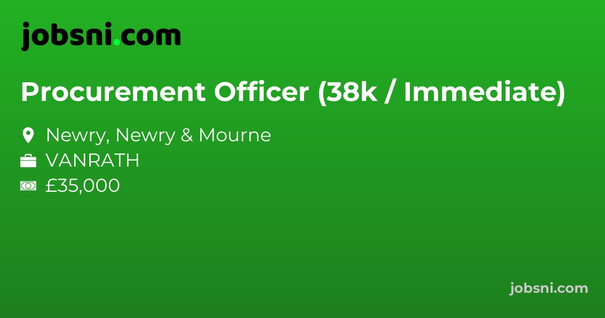 Procurement Officer (38k / Immediate) - Apply Now