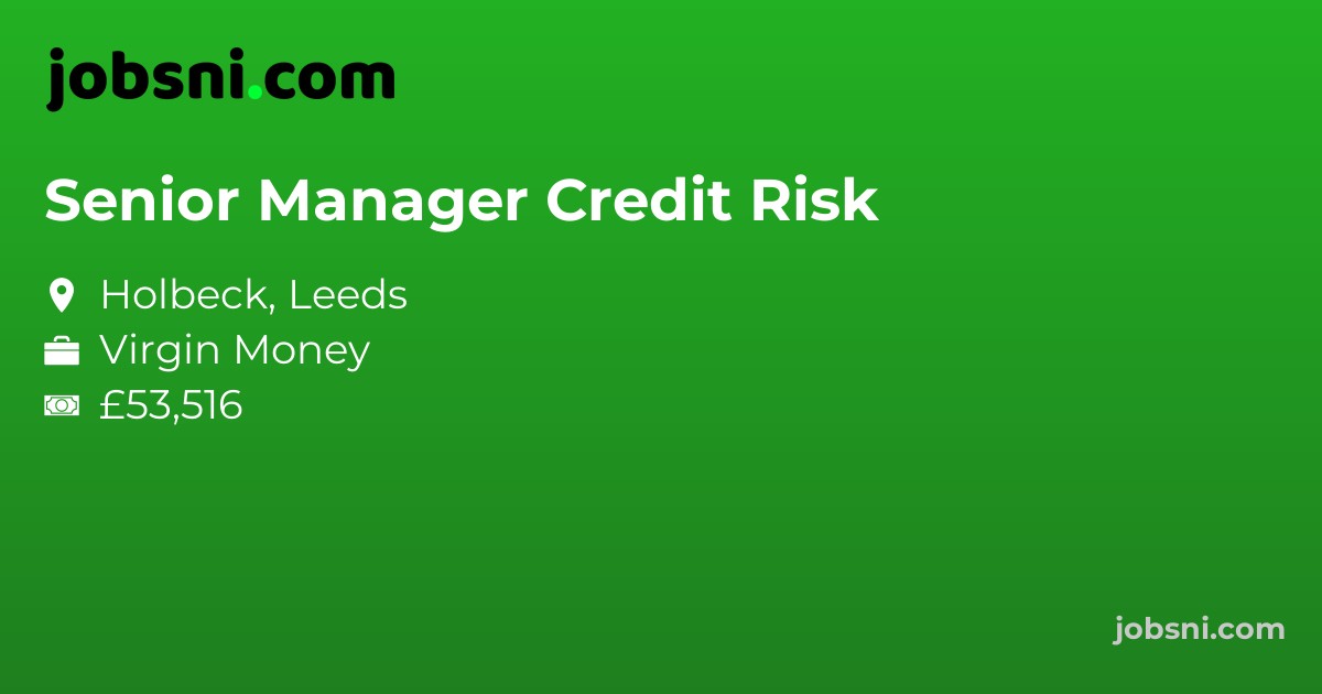 Senior Manager Credit Risk - Apply Now