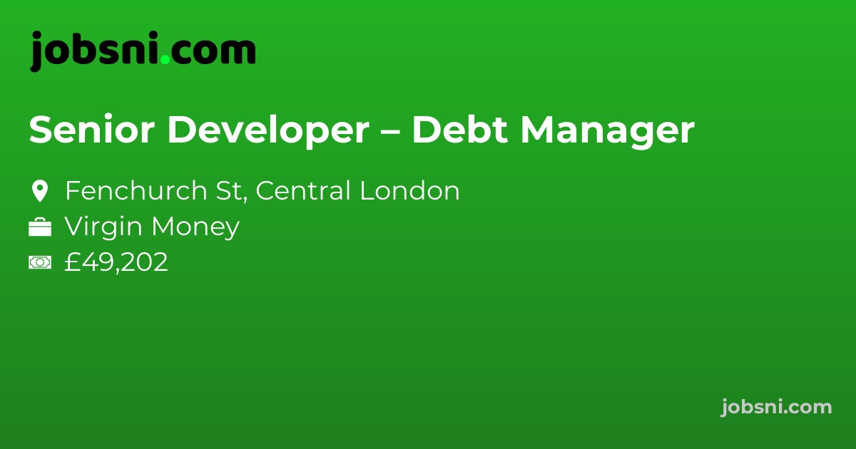 Senior Developer – Debt Manager - Apply Now
