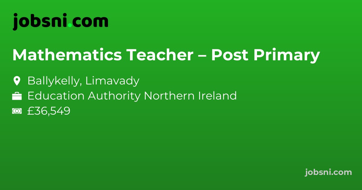 Mathematics Teacher – Post Primary