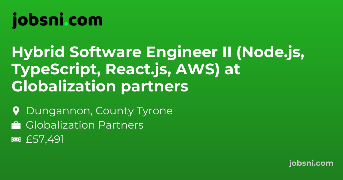 Hybrid Software Engineer II (Node.js, TypeScript, React.js, AWS) at Globalization partners