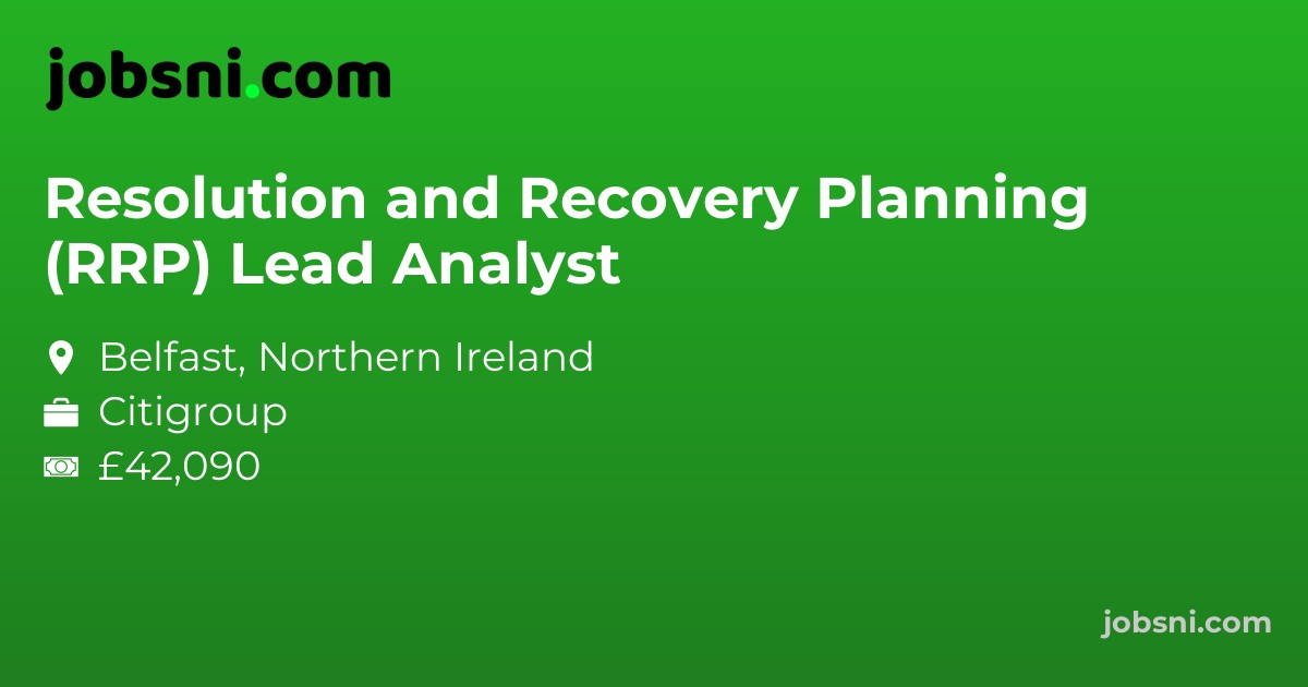 Resolution and Recovery Planning (RRP) Lead Analyst