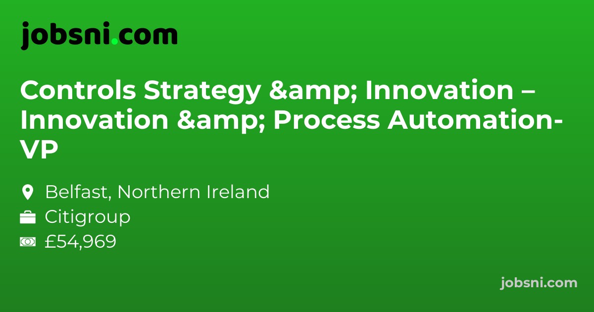 Controls Strategy & Innovation – Innovation & Process Automation- VP