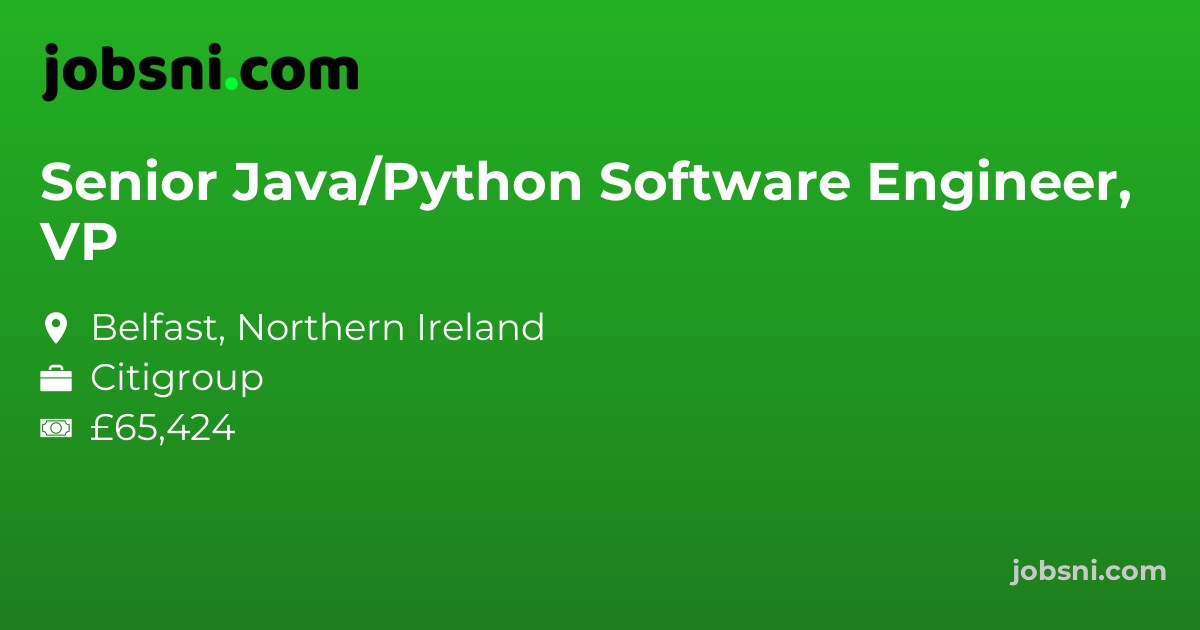 Senior Java/Python Software Engineer, VP