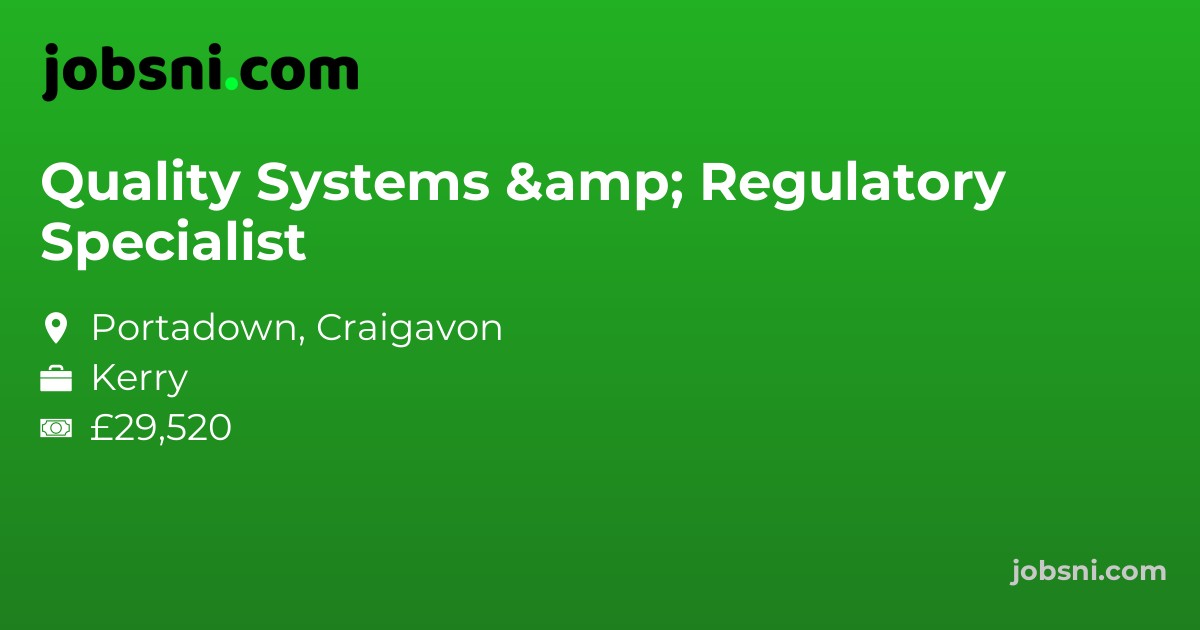 Quality Systems & Regulatory Specialist