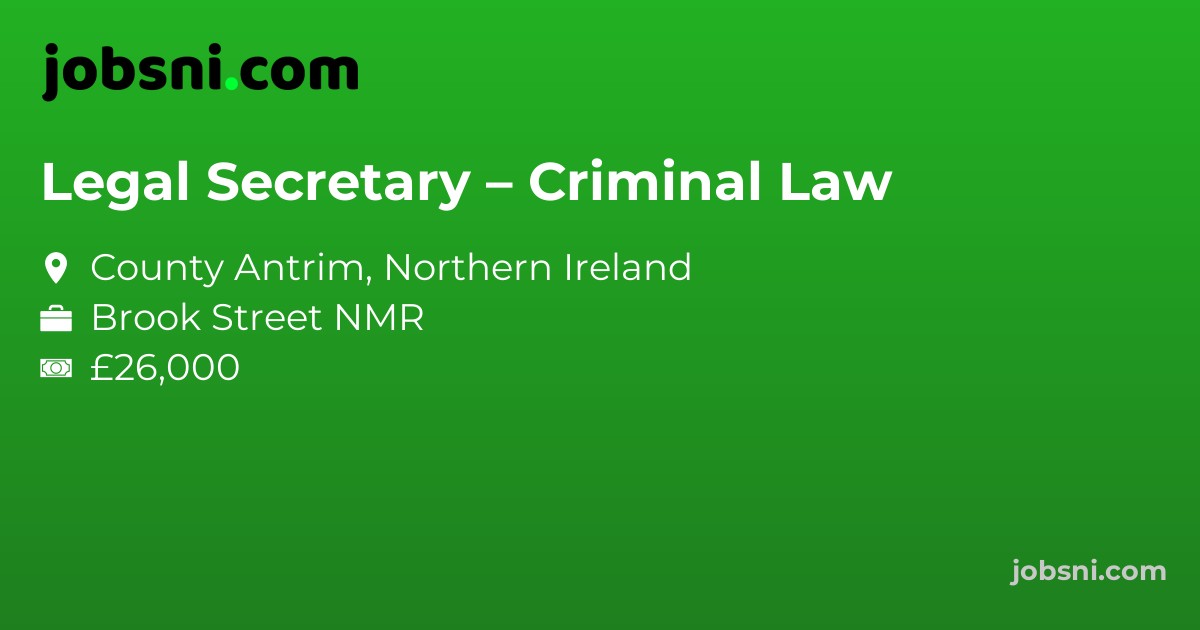 Legal Secretary – Criminal Law