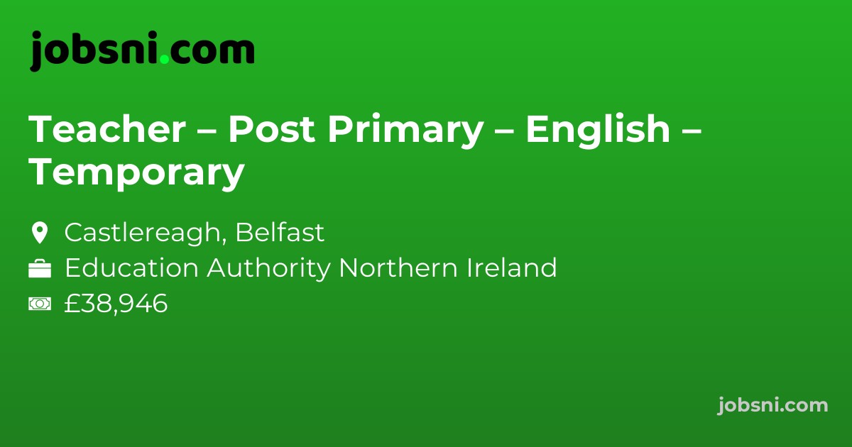 Teacher – Post Primary – English – Temporary