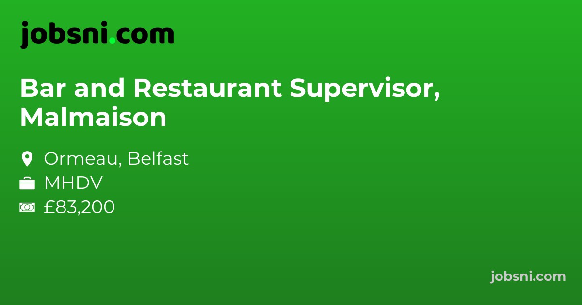 Bar and Restaurant Supervisor, Malmaison