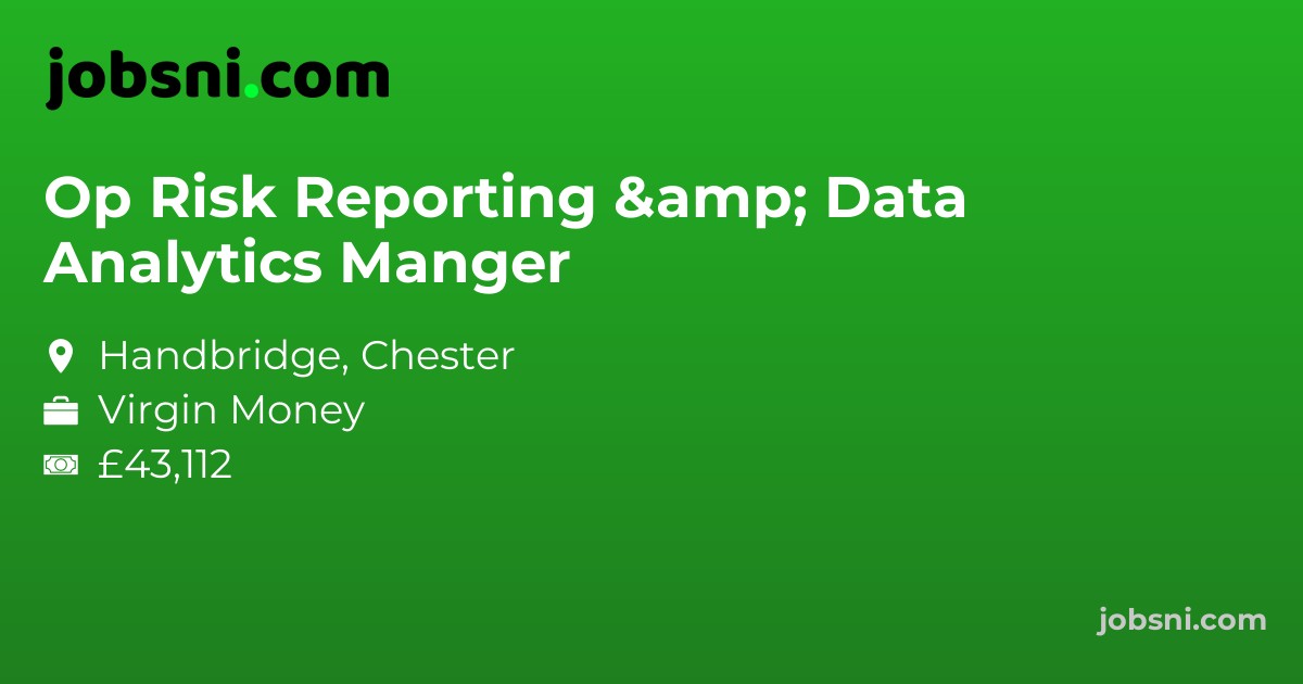 Op Risk Reporting & Data Analytics Manger
