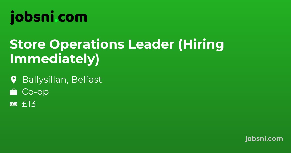 Store Operations Leader (Hiring Immediately)