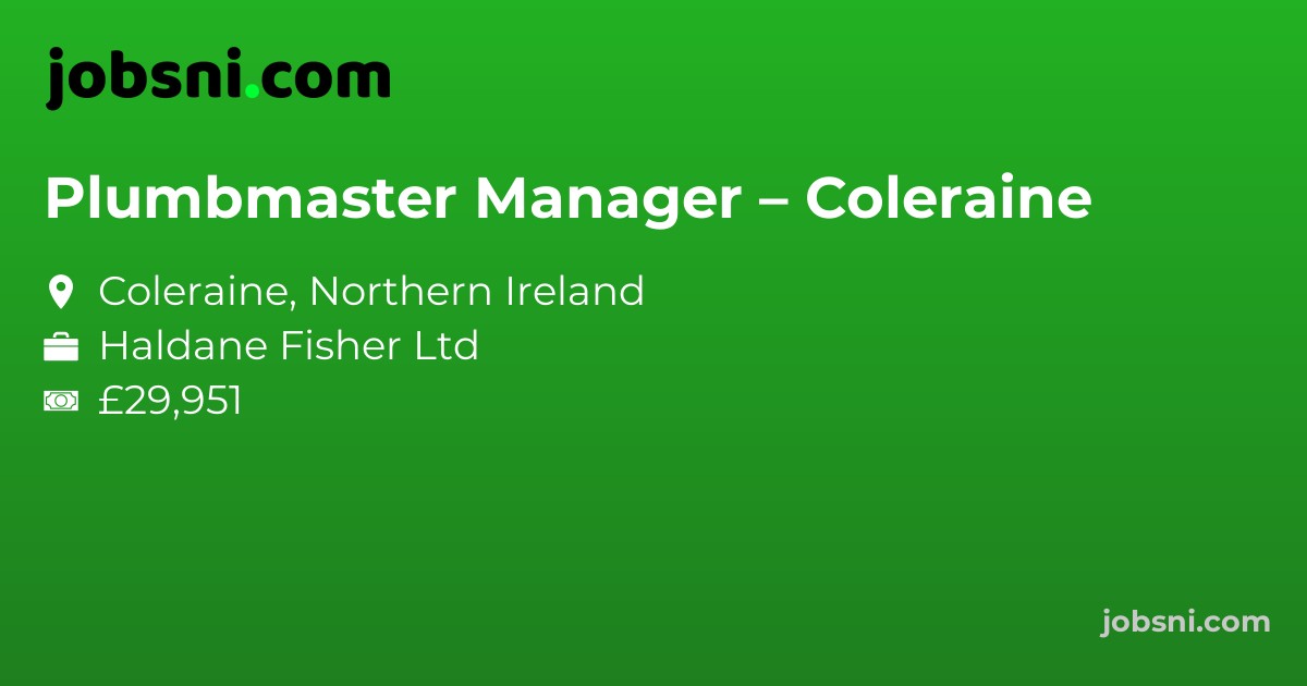 Plumbmaster Manager – Coleraine