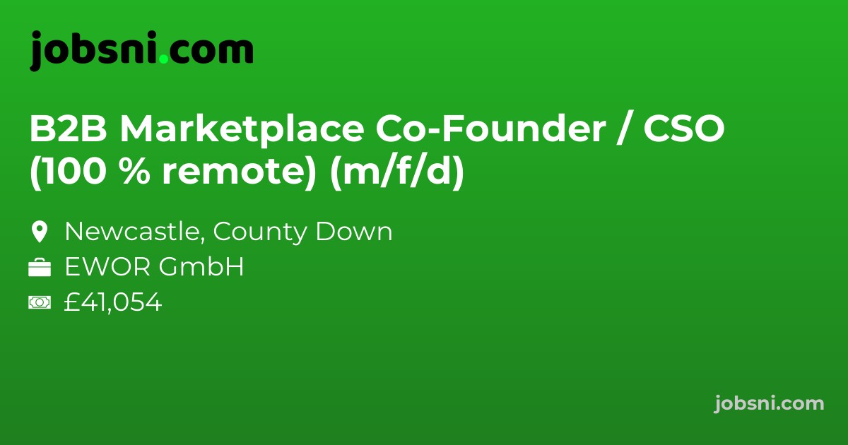 B2B Marketplace Co-Founder / CSO (100 % remote) (m/f/d)