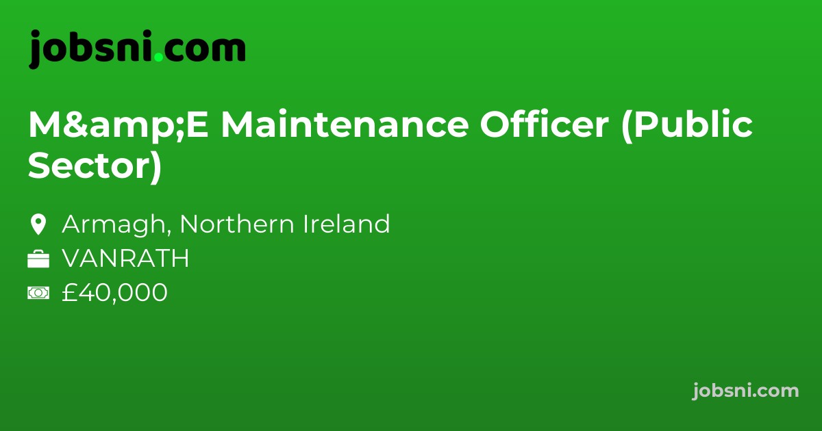 M&E Maintenance Officer (Public Sector)
