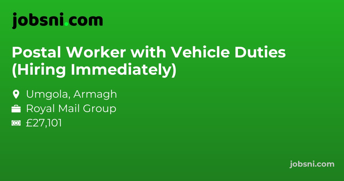 Postal Worker with Vehicle Duties (Hiring Immediately)