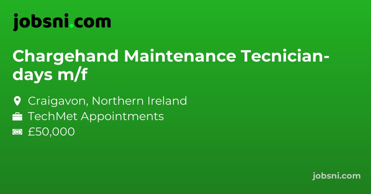 Chargehand Maintenance Tecnician- days m/f