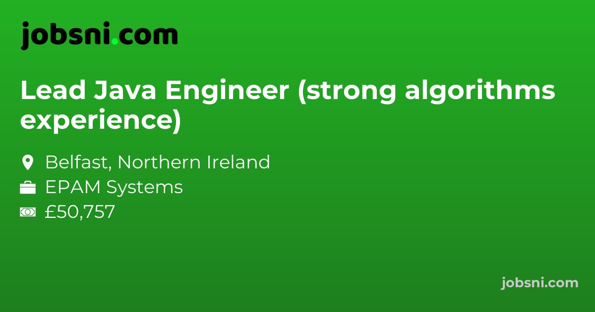 Lead Java Engineer (strong algorithms experience)