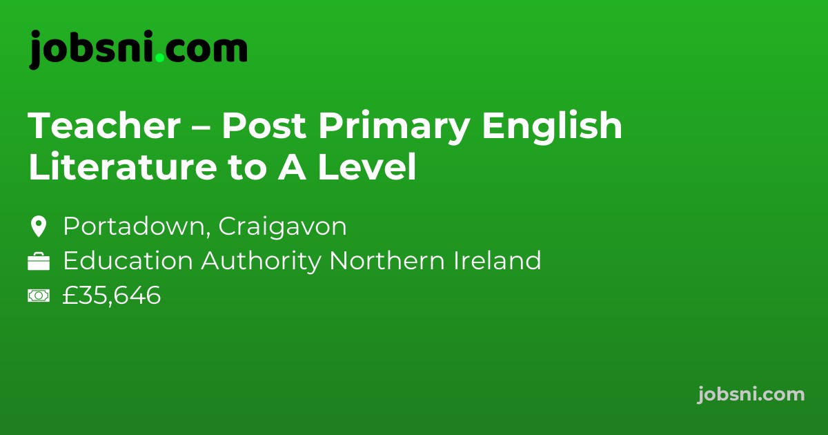 Teacher – Post Primary English Literature to A Level
