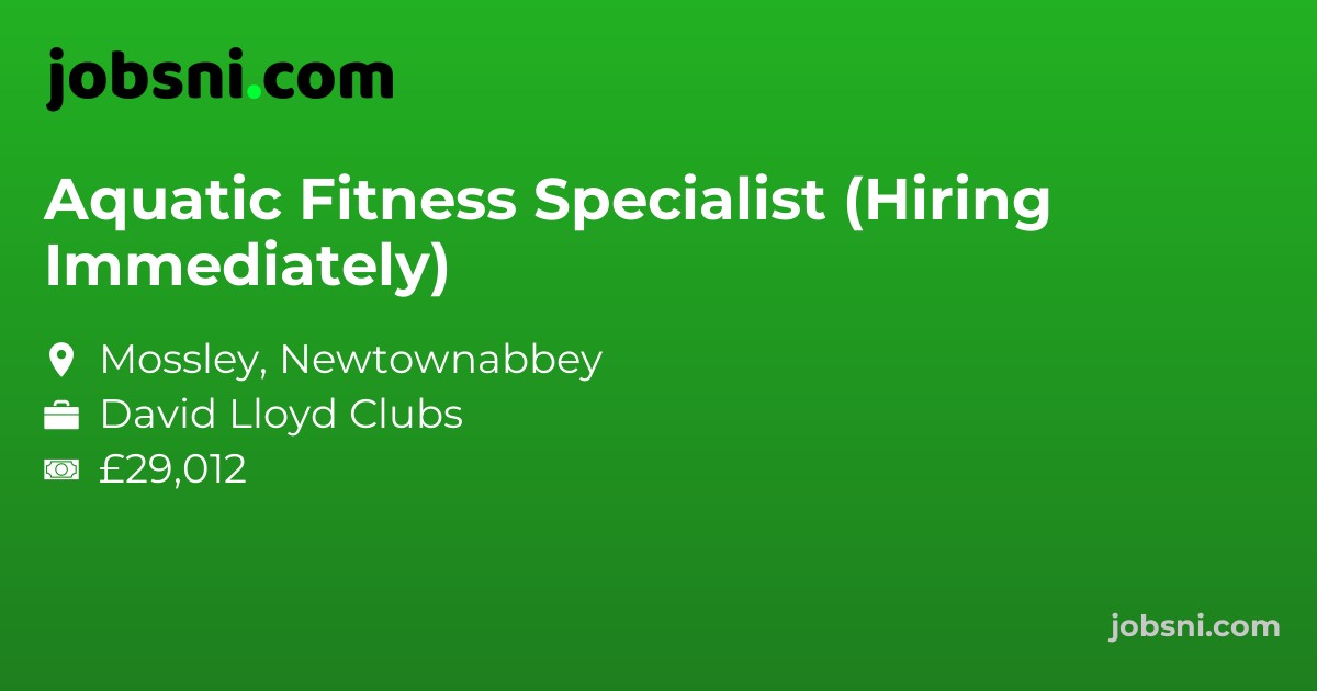 Aquatic Fitness Specialist (Hiring Immediately)