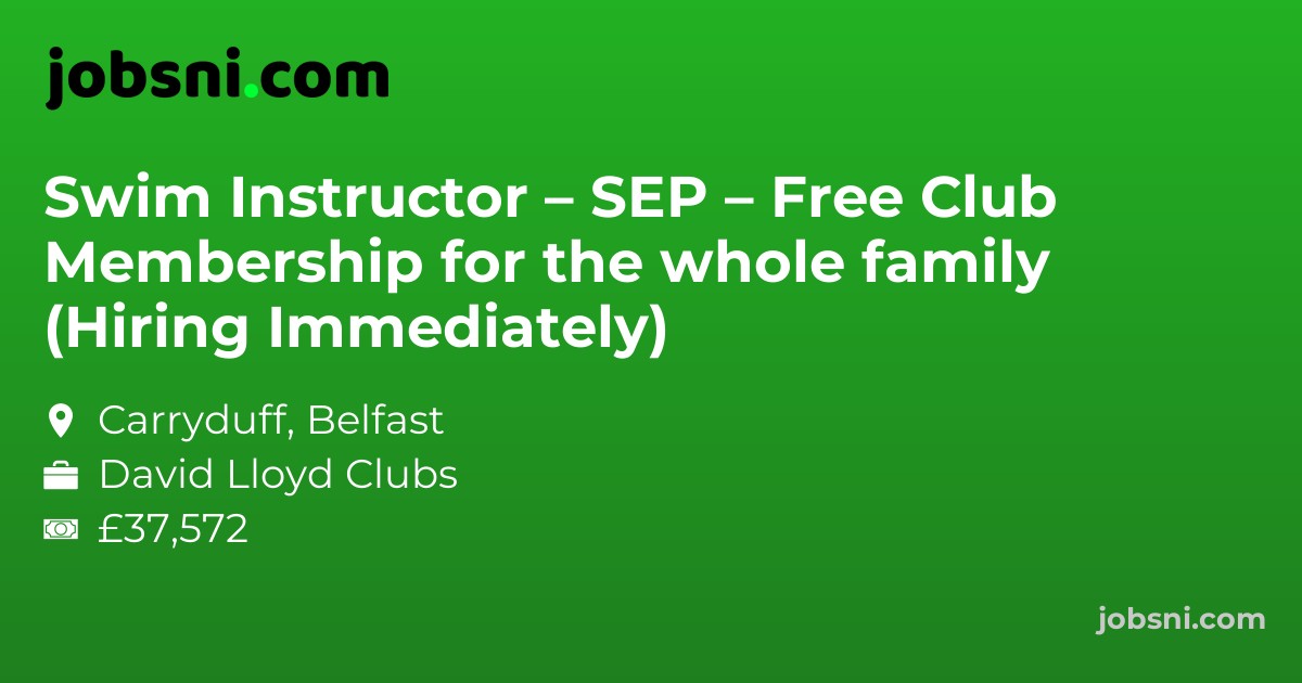 Swim Instructor – SEP – Free Club Membership for the whole family (Hiring Immediately)