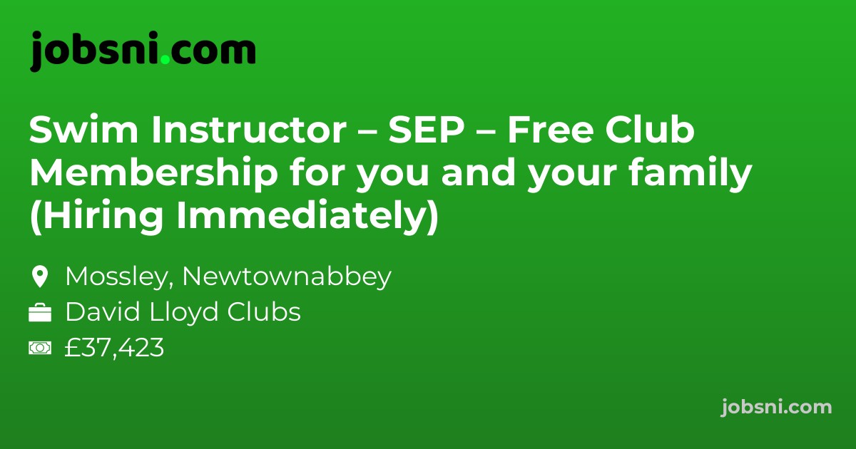 Swim Instructor – SEP – Free Club Membership for you and your family (Hiring Immediately)