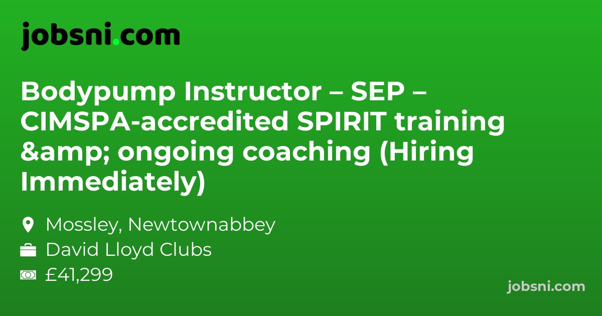 Bodypump Instructor – SEP – CIMSPA-accredited SPIRIT training & ongoing coaching (Hiring Immediately)