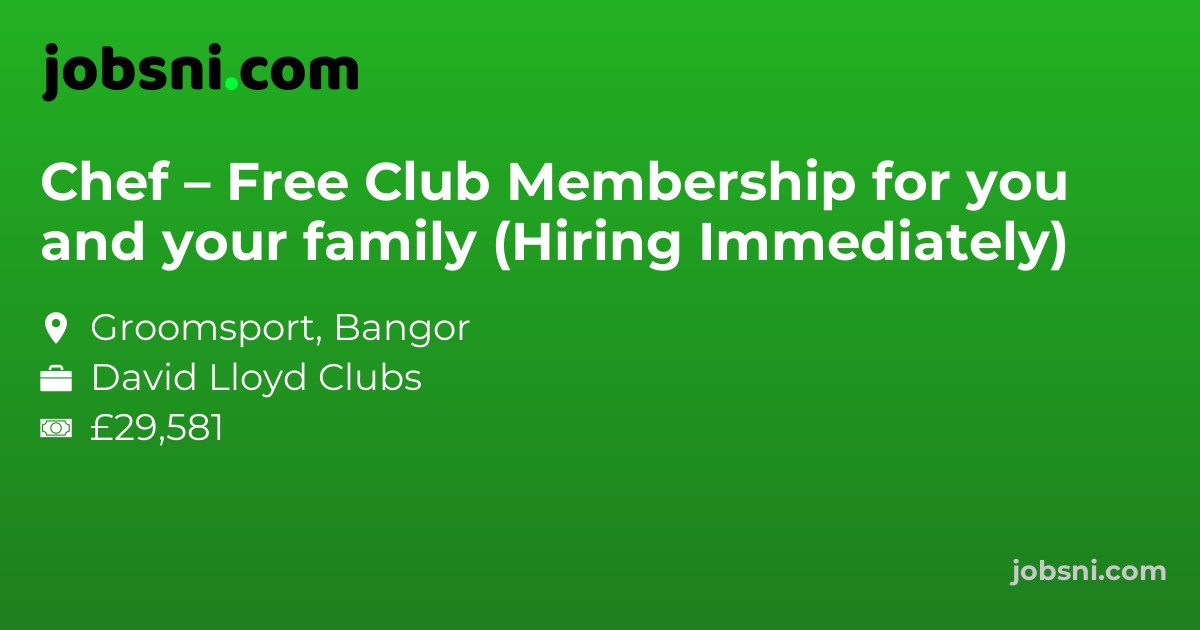 Chef – Free Club Membership for you and your family (Hiring Immediately)
