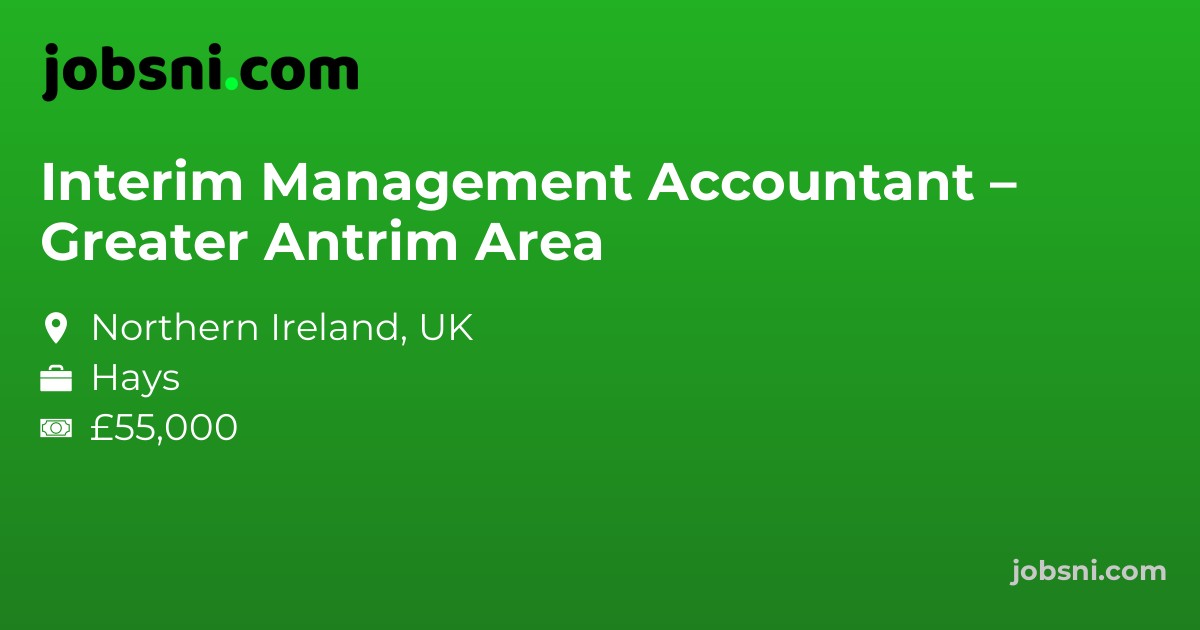 Interim Management Accountant – Greater Antrim Area