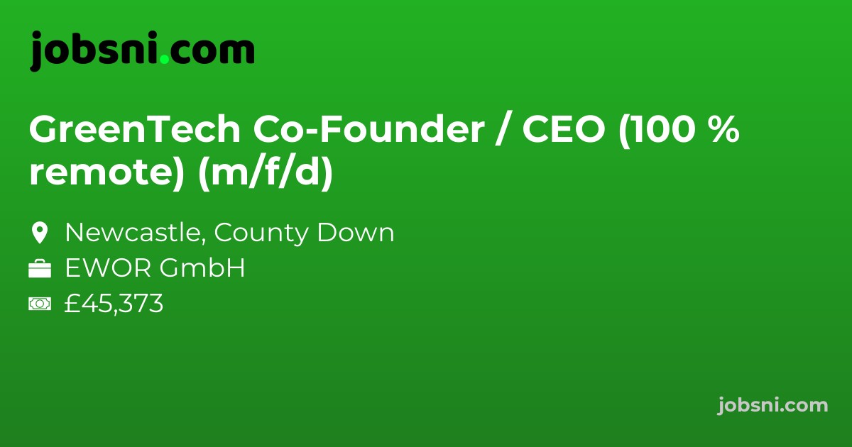 GreenTech Co-Founder / CEO (100 % remote) (m/f/d)