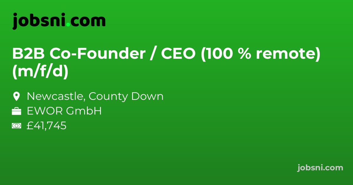 B2B Co-Founder / CEO (100 % remote) (m/f/d)