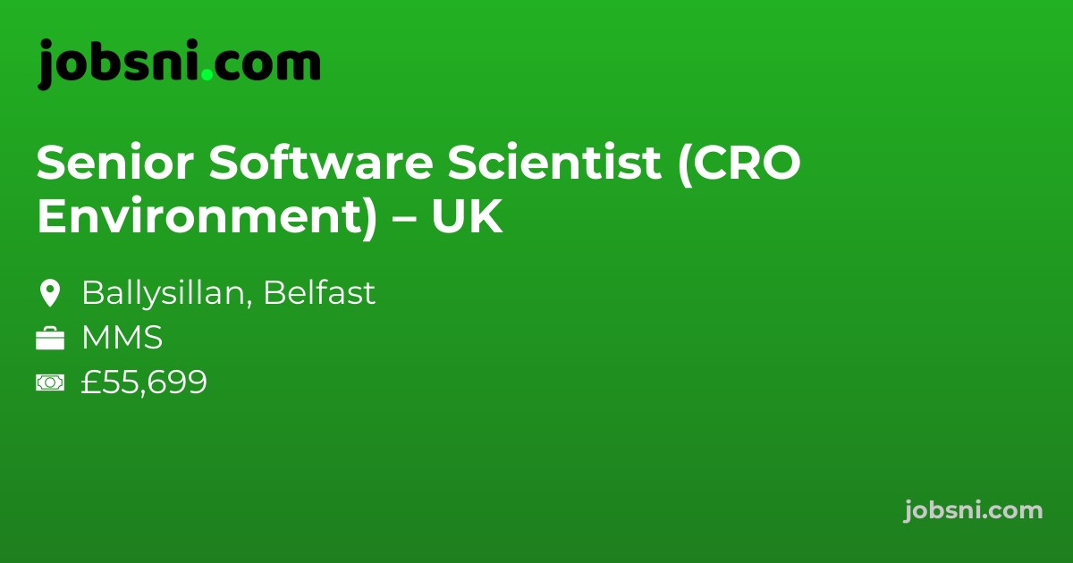 Senior Software Scientist (CRO Environment) – UK
