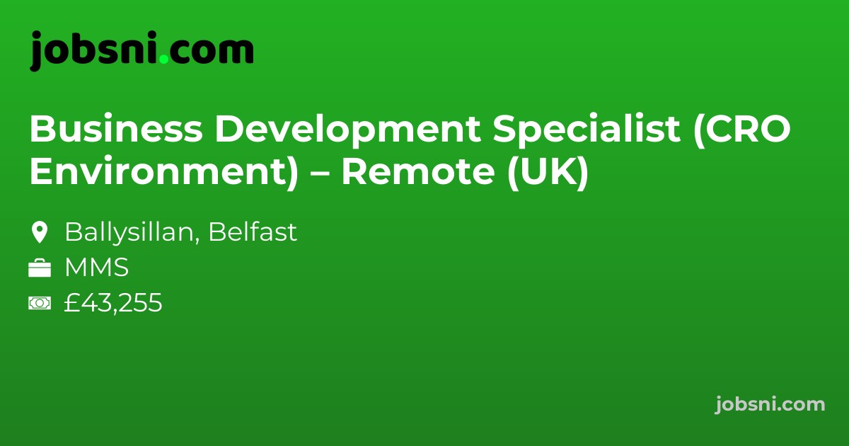 Business Development Specialist (CRO Environment) – Remote (UK)