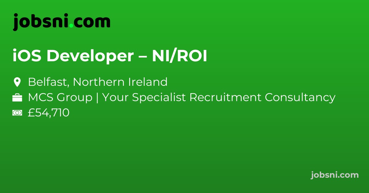 iOS Developer – NI/ROI