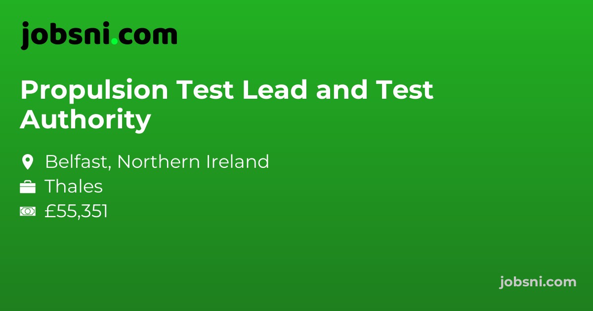 Propulsion Test Lead and Test Authority
